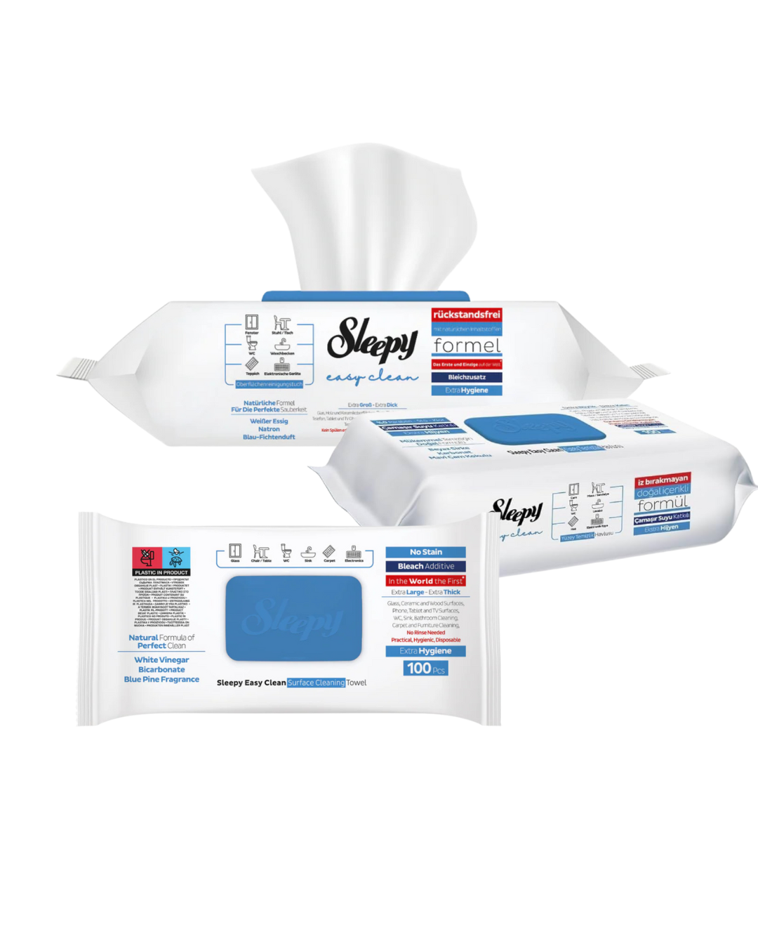 Blue Surface Wipes - Whitening Additive